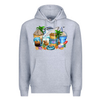 Heather Grey cruise life coffee cups Premium Hoodie - Zillion Design Studio