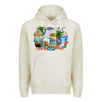 Oatmeal Heather cruise life coffee cups Premium Hoodie - Zillion Design Studio
