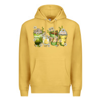 Antique Gold daisy coffee cups Premium Hoodie - Zillion Design Studio