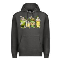 Charcoal Heather daisy coffee cups Premium Hoodie - Zillion Design Studio