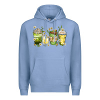 Colony Blue daisy coffee cups Premium Hoodie - Zillion Design Studio