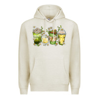 Oatmeal Heather daisy coffee cups Premium Hoodie - Zillion Design Studio