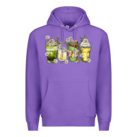 Purple daisy coffee cups Premium Hoodie - Zillion Design Studio
