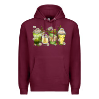 Burgundy daisy coffee cups Premium Hoodie - Zillion Design Studio