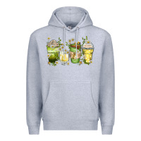 Heather Grey daisy coffee cups Premium Hoodie - Zillion Design Studio