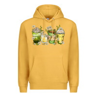 Mustard daisy coffee cups Premium Hoodie - Zillion Design Studio