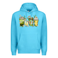 Ocean Blue daisy coffee cups Premium Hoodie - Zillion Design Studio