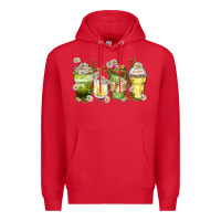 Red daisy coffee cups Premium Hoodie - Zillion Design Studio