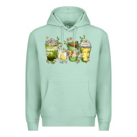 Seafoam daisy coffee cups Premium Hoodie - Zillion Design Studio