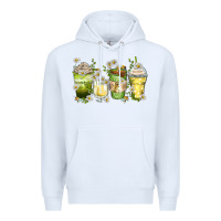 White daisy coffee cups Premium Hoodie - Zillion Design Studio