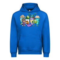 Cobalt cartoon characters coffee cups Urban Hoodie - Zillion Design Studio