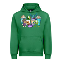 Emerald cartoon characters coffee cups Urban Hoodie - Zillion Design Studio