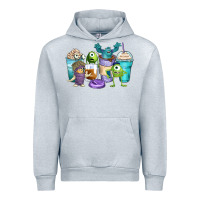 Heather Grey cartoon characters coffee cups Urban Hoodie - Zillion Design Studio