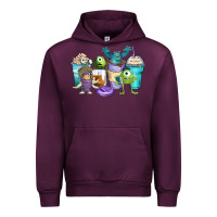 Mauve Wine cartoon characters coffee cups Urban Hoodie - Zillion Design Studio