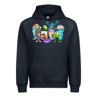 Navy cartoon characters coffee cups Urban Hoodie - Zillion Design Studio