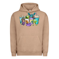Pigment Burro cartoon characters coffee cups Urban Hoodie - Zillion Design Studio