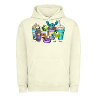 Pigment Pistachio cartoon characters coffee cups Urban Hoodie - Zillion Design Studio