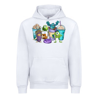 White cartoon characters coffee cups Urban Hoodie - Zillion Design Studio