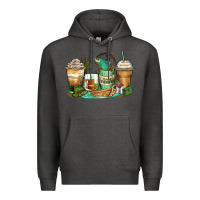 Charcoal Heather fishing coffee cups Premium Hoodie - Zillion Design Studio
