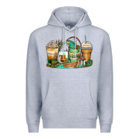 Heather Grey fishing coffee cups Premium Hoodie - Zillion Design Studio