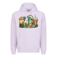Lilac fishing coffee cups Premium Hoodie - Zillion Design Studio