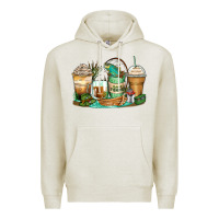 Oatmeal Heather fishing coffee cups Premium Hoodie - Zillion Design Studio