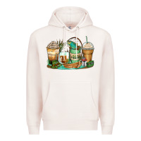 Pale Pink fishing coffee cups Premium Hoodie - Zillion Design Studio