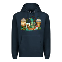Navy fishing coffee cups Premium Hoodie - Zillion Design Studio