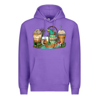 Purple fishing coffee cups Premium Hoodie - Zillion Design Studio
