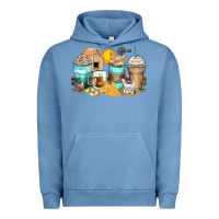 Pigment Pebble Blue chicken coffee cups Urban Hoodie - Zillion Design Studio