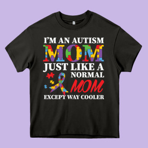 Lil Autism Mom Heavy Core Tee Designed By Cowhidedigitalart