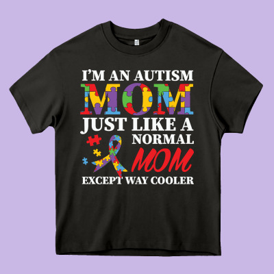 Lil Autism Mom Heavy Core Tee Designed By Cowhidedigitalart