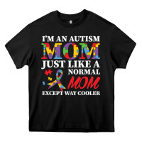 Black LIL Autism Mom Heavy Core Tee - CowhideDigitalArt
