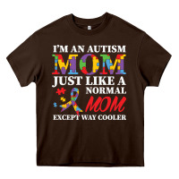 Chocolate Brown LIL Autism Mom Heavy Core Tee - CowhideDigitalArt