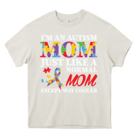 Cream LIL Autism Mom Heavy Core Tee - CowhideDigitalArt