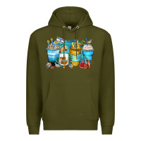 Army Green hanukkah coffee cups Premium Hoodie - Zillion Design Studio