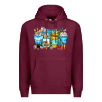 Burgundy hanukkah coffee cups Premium Hoodie - Zillion Design Studio