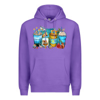 Purple hanukkah coffee cups Premium Hoodie - Zillion Design Studio