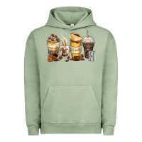 Pigment Oil Green coffee cups Urban Hoodie - Zillion Design Studio