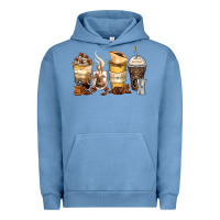 Pigment Pebble Blue coffee cups Urban Hoodie - Zillion Design Studio