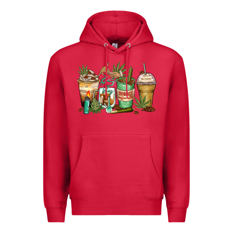Highly Caffeinated Coffee Cups Premium Hoodie by Zillion Design Studio | Teevron