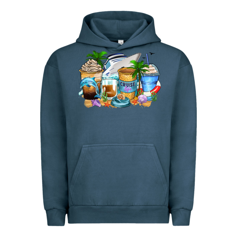 Cruise Life Coffee Cups Urban Hoodie by Zillion Design Studio | Teevron