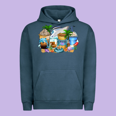 Cruise Life Coffee Cups Urban Hoodie Designed By Zillion Design Studio