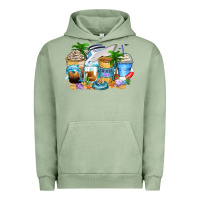 Pigment Oil Green cruise life coffee cups Urban Hoodie - Zillion Design Studio