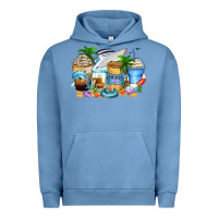 Pigment Pebble Blue cruise life coffee cups Urban Hoodie - Zillion Design Studio