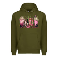 Army Green let's go girls coffee cups Premium Hoodie - Zillion Design Studio