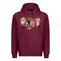 Burgundy let's go girls coffee cups Premium Hoodie - Zillion Design Studio