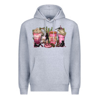 Heather Grey let's go girls coffee cups Premium Hoodie - Zillion Design Studio