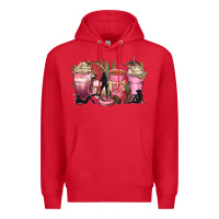 Red let's go girls coffee cups Premium Hoodie - Zillion Design Studio