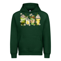 Forest Green daisy coffee cups Urban Hoodie - Zillion Design Studio